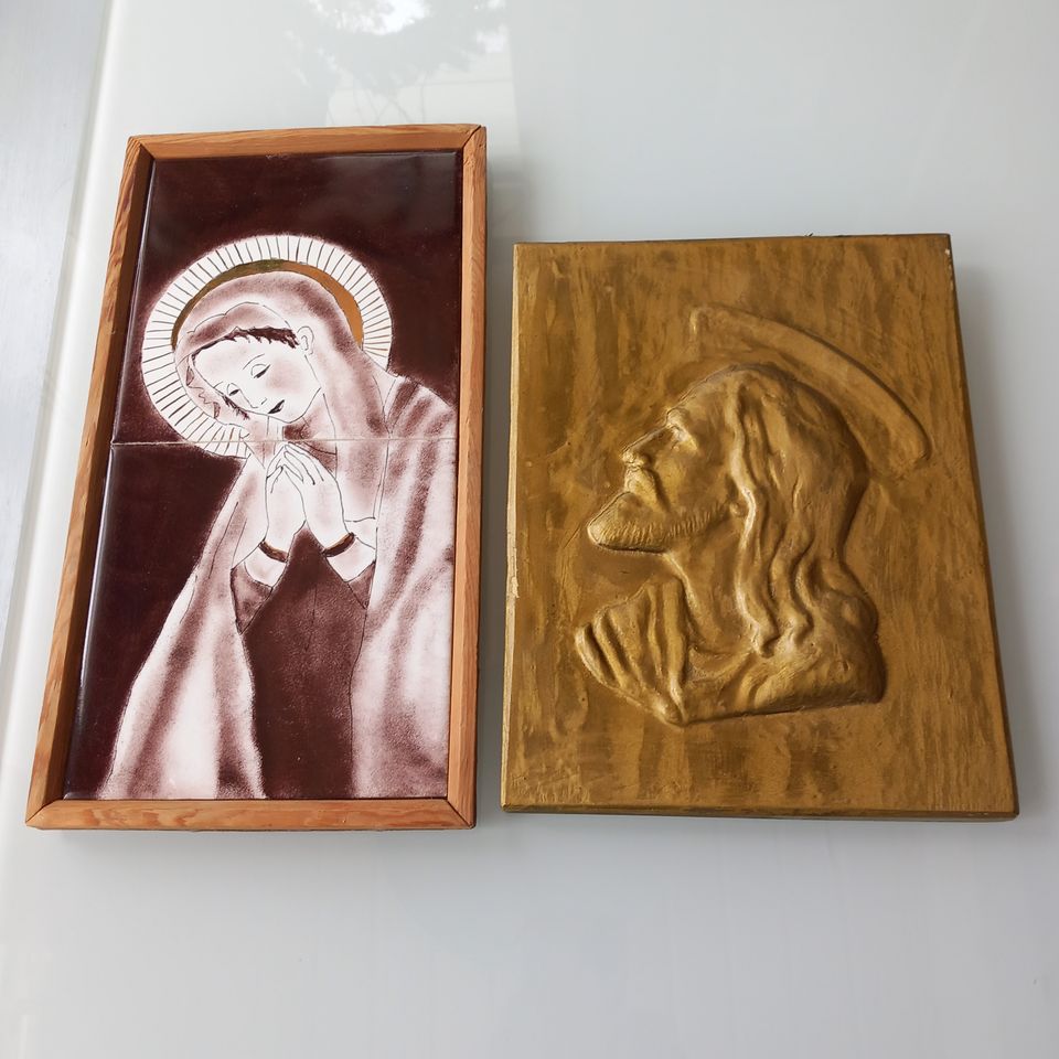 Jeesus/Maria taulut keramiikkaa