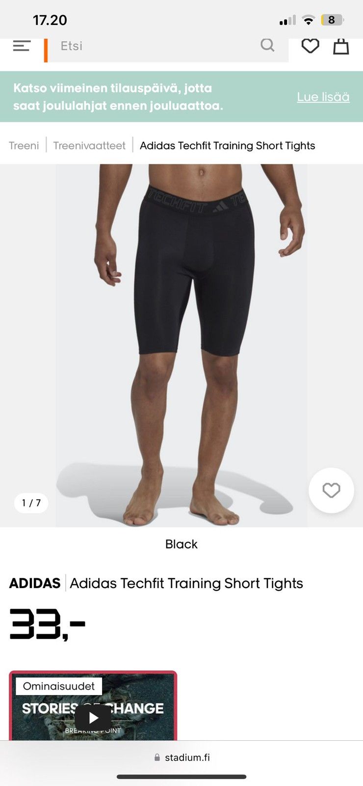 Uudet Adidas TECHFIT shortsit