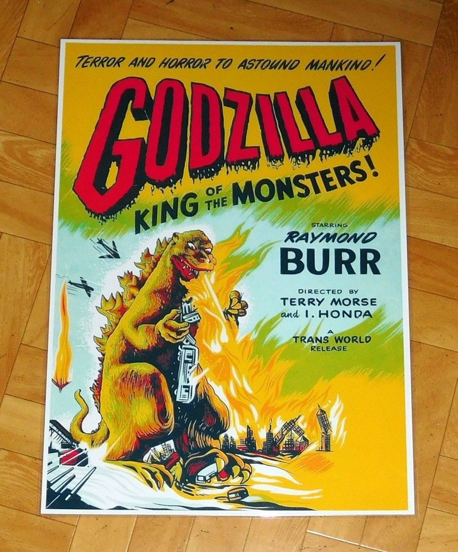 King of monsters GODZILLA, 50's movie poster A3