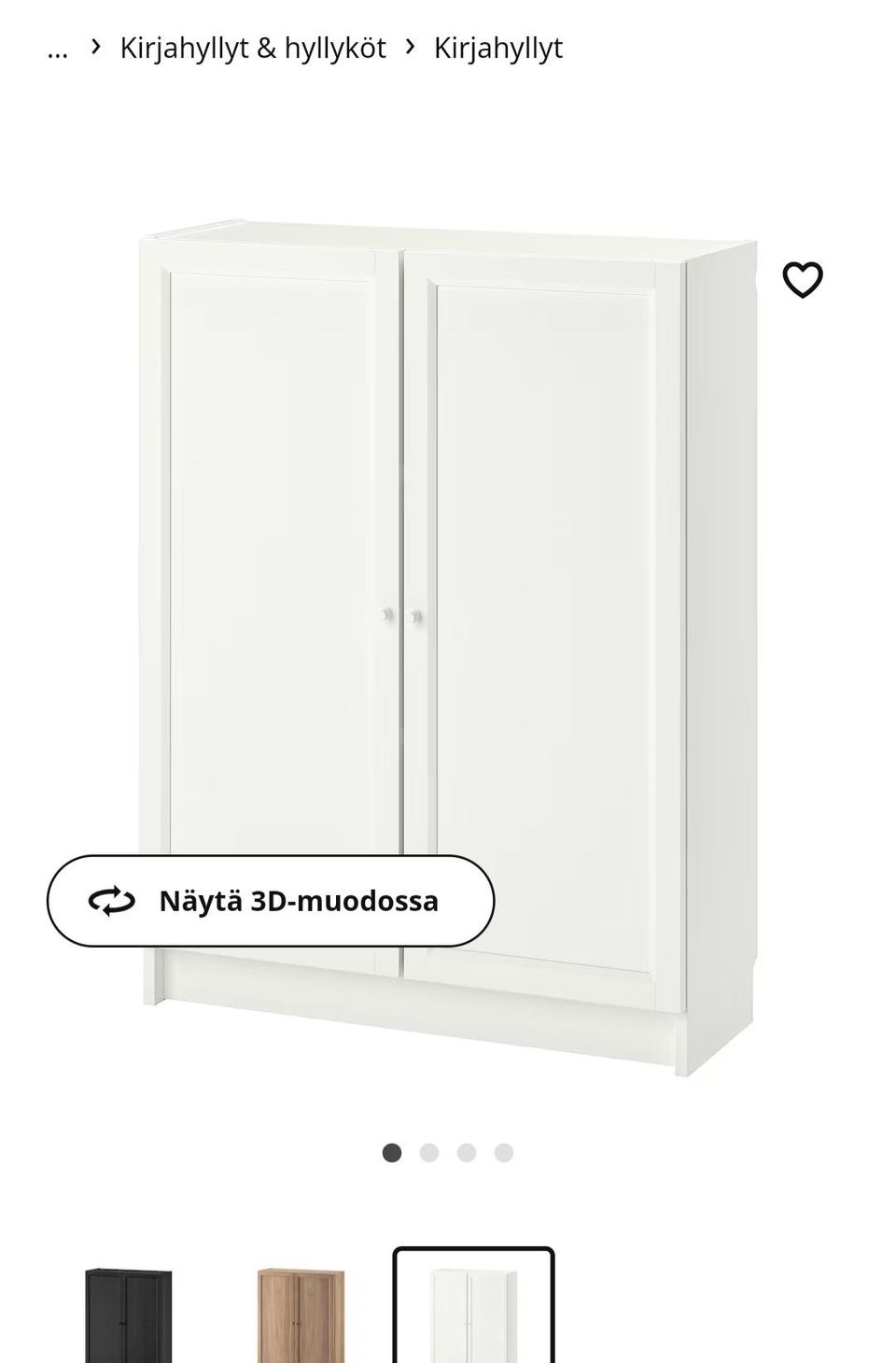 O: Ikea Billy -hylly valkoisilla ovilla