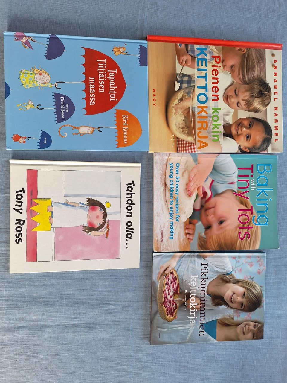 5 lasten kirjaa. Kirsi Kunnas, Tony Ross ja keittokirjoja lapsille