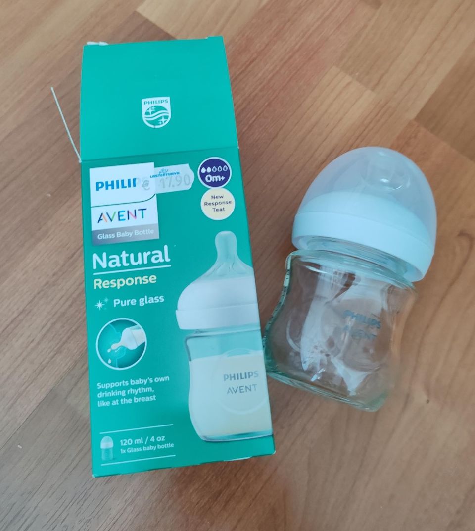 Uusi lasinen Philips Avent Natural Response tuttipullo