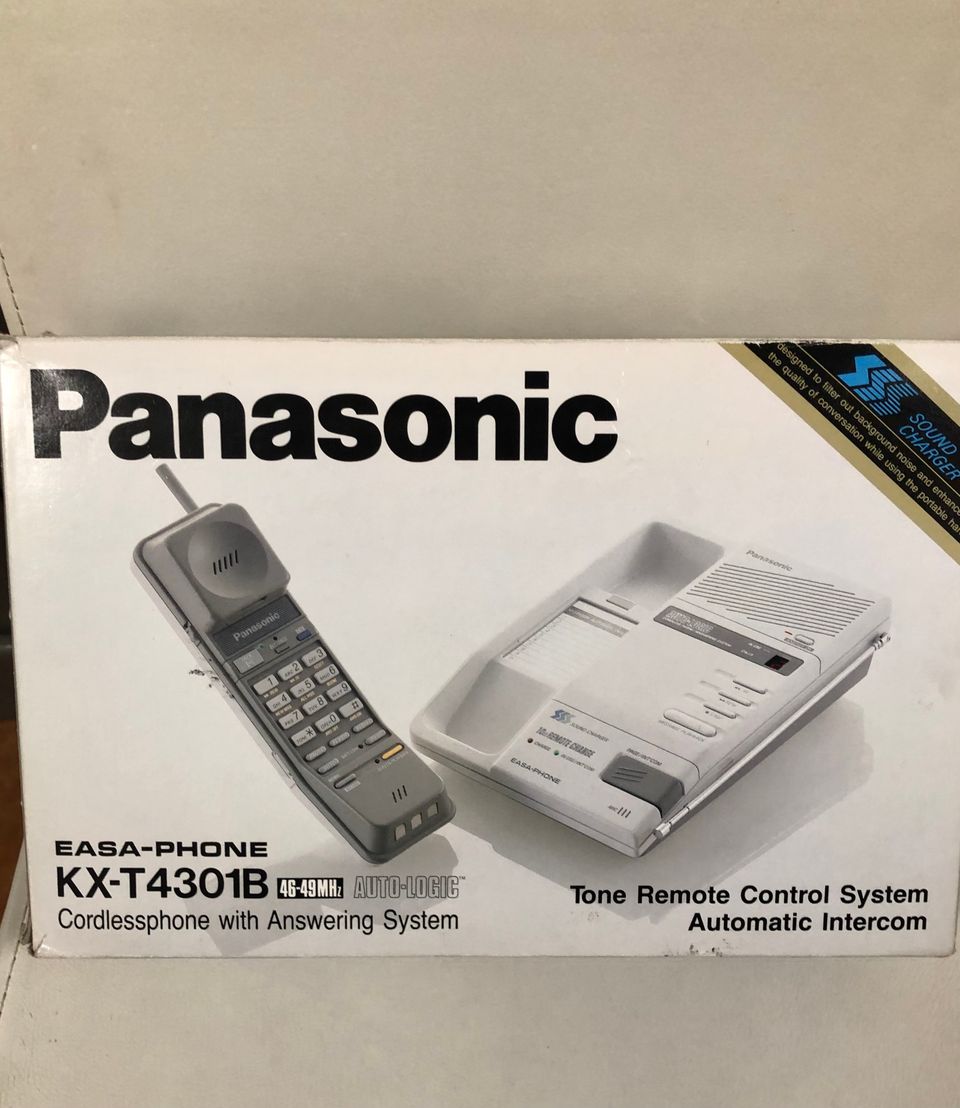Vintage Panasonic langaton KX-T4301B puhelin