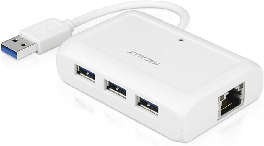 Macally 3-Port USB 3.0 HUB Plus Gigabit Ethernet Port for Mac/PC(U3HUBGB)