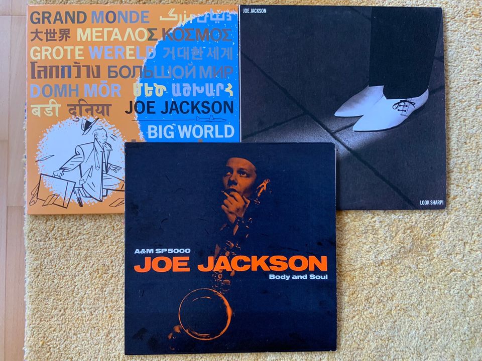 3 x Joe Jacksonin LP, erittäin hyvä kunto, yht 23€