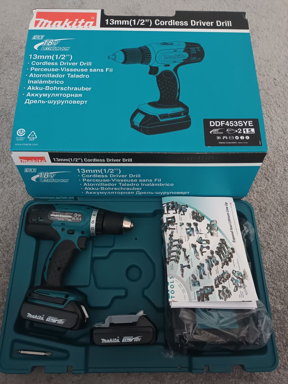 Makita DDF453SYE akkuporakone uusi