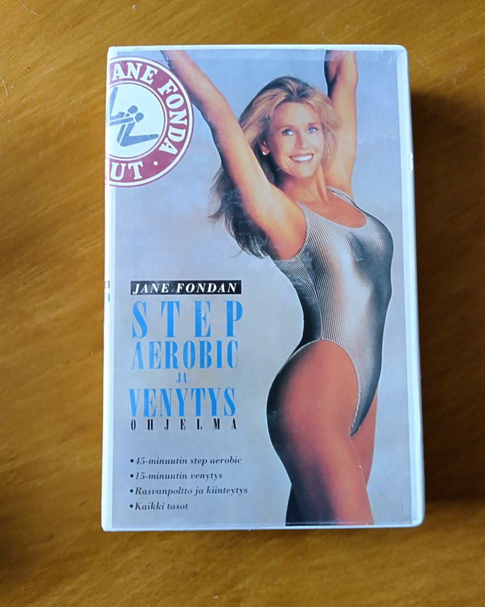 Jane Fonda Step Aerobic ja venytys ohjelma VHS