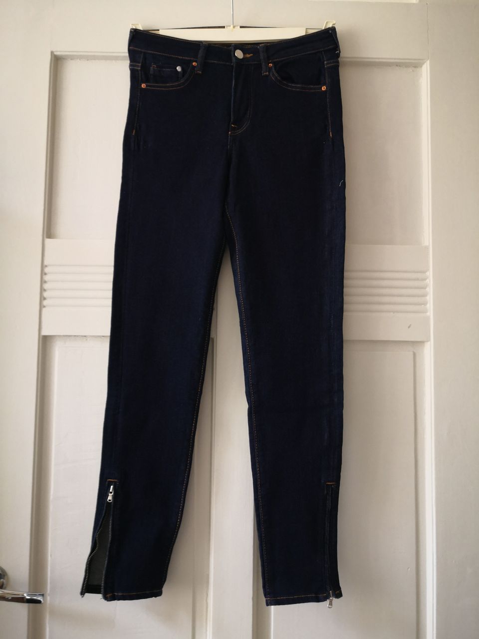 H&M farkut denim 27", lahkeissa vetoketjut