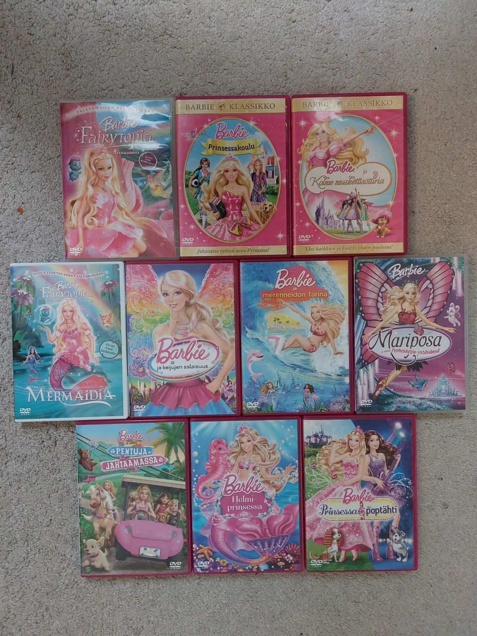 Barbie-dvd:t paljon erilaisia, Imatra/posti