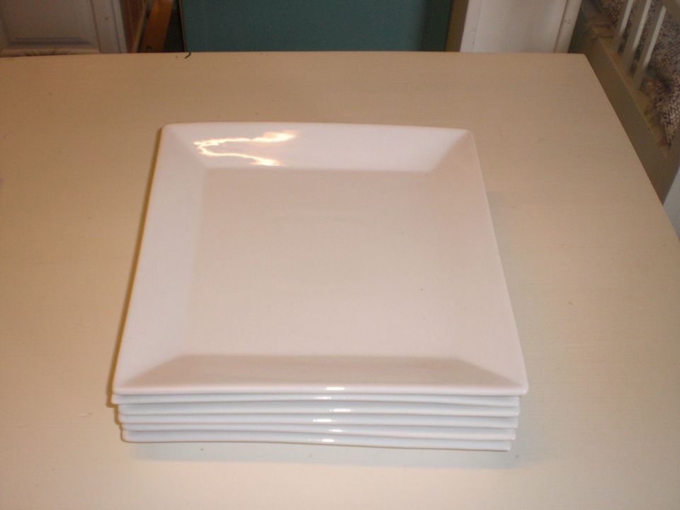 Valkoinen neliö lautanen / tarjoilulautanen 27x27cm 6kpl