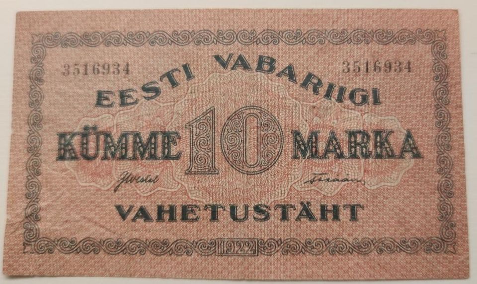 Viro eesti 10 marka seteli 1922