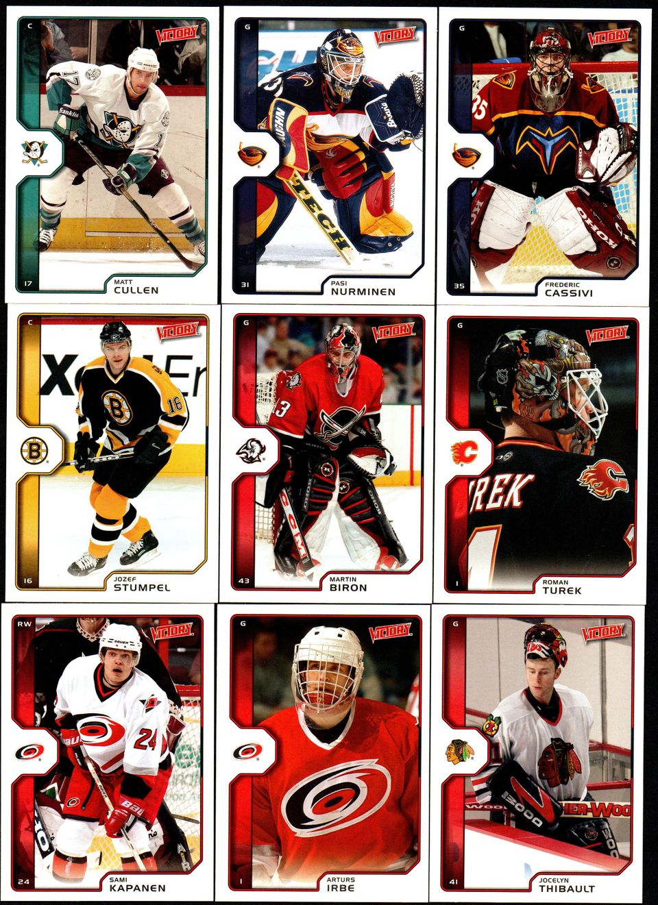 NHL UD Victory  2002 kortit 189 erilaista