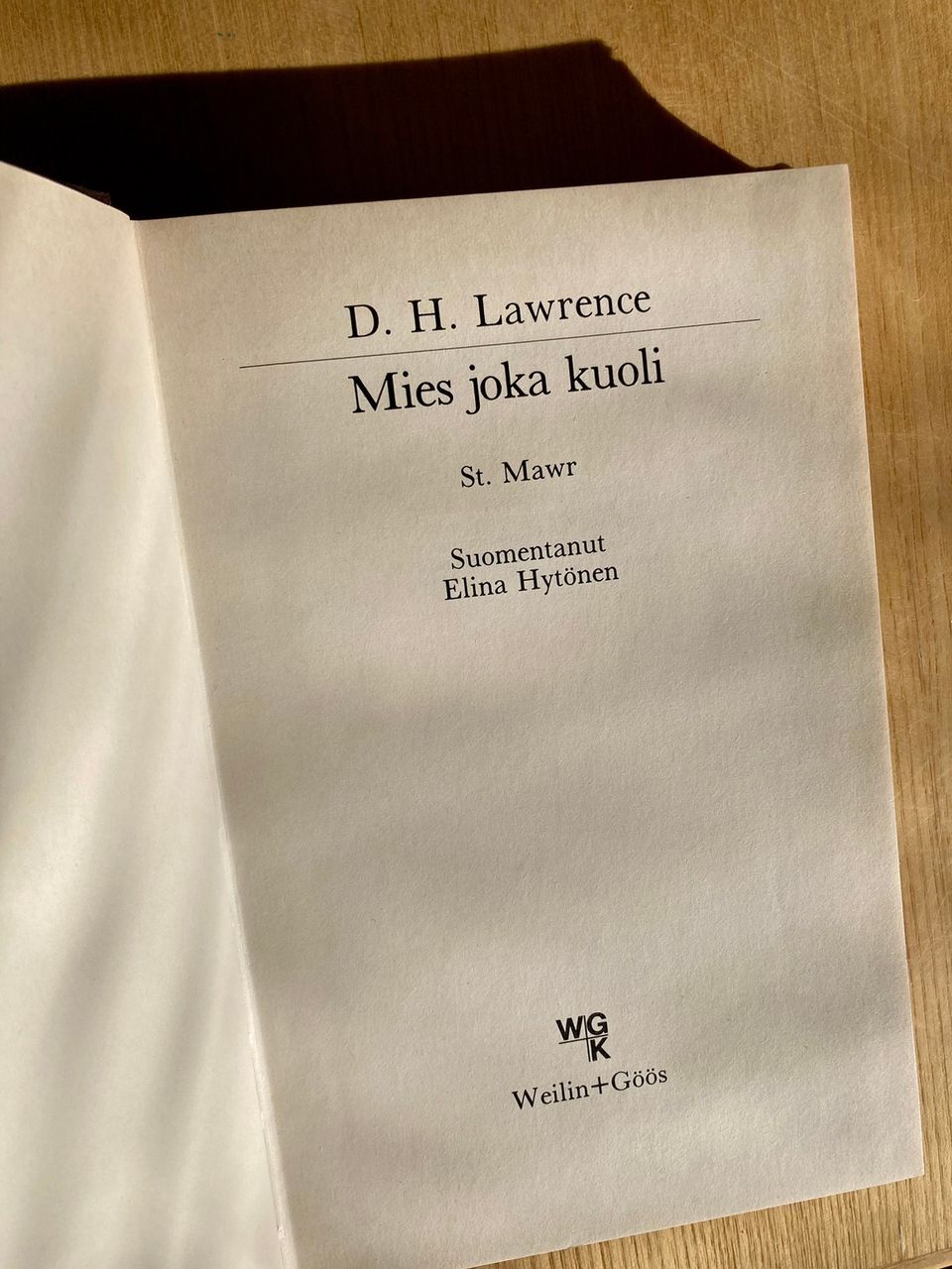 D.H. Lawrence: Mies joka kuoli