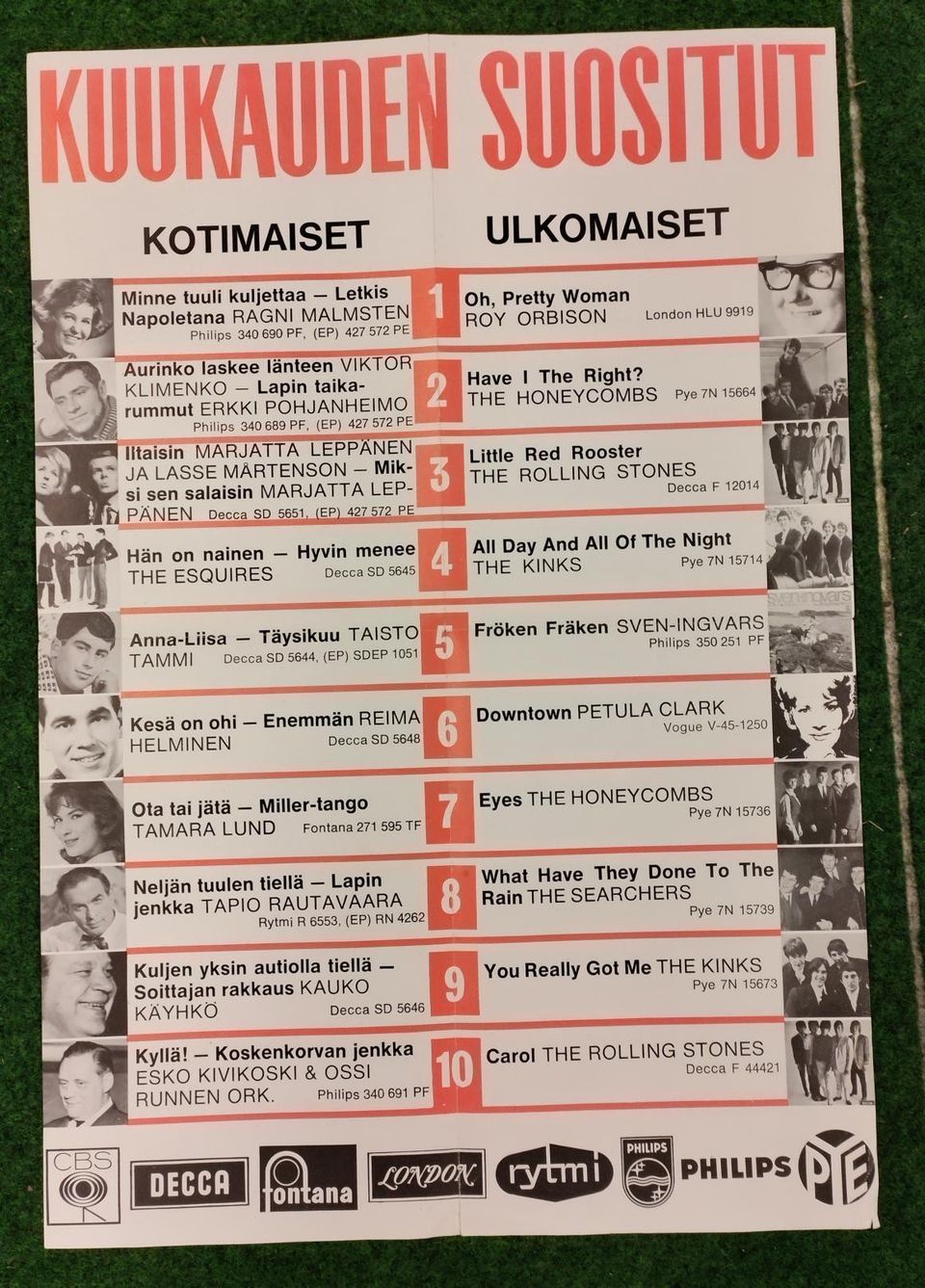 Vanha 60/70 luvun musiikki juliste