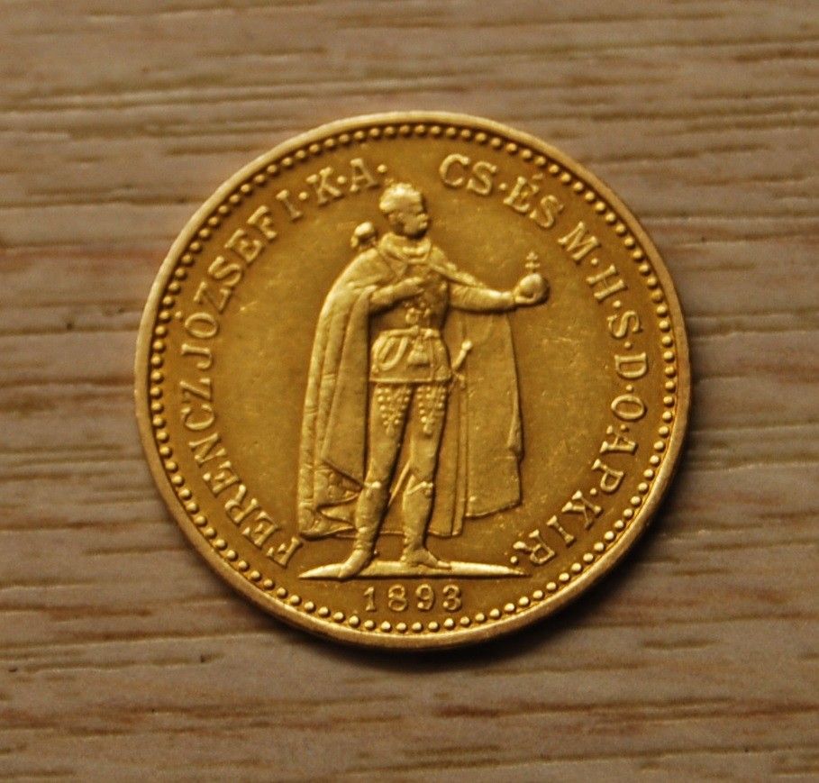 Kulta, Unkari 10 Korona 1893 Franz Josef I