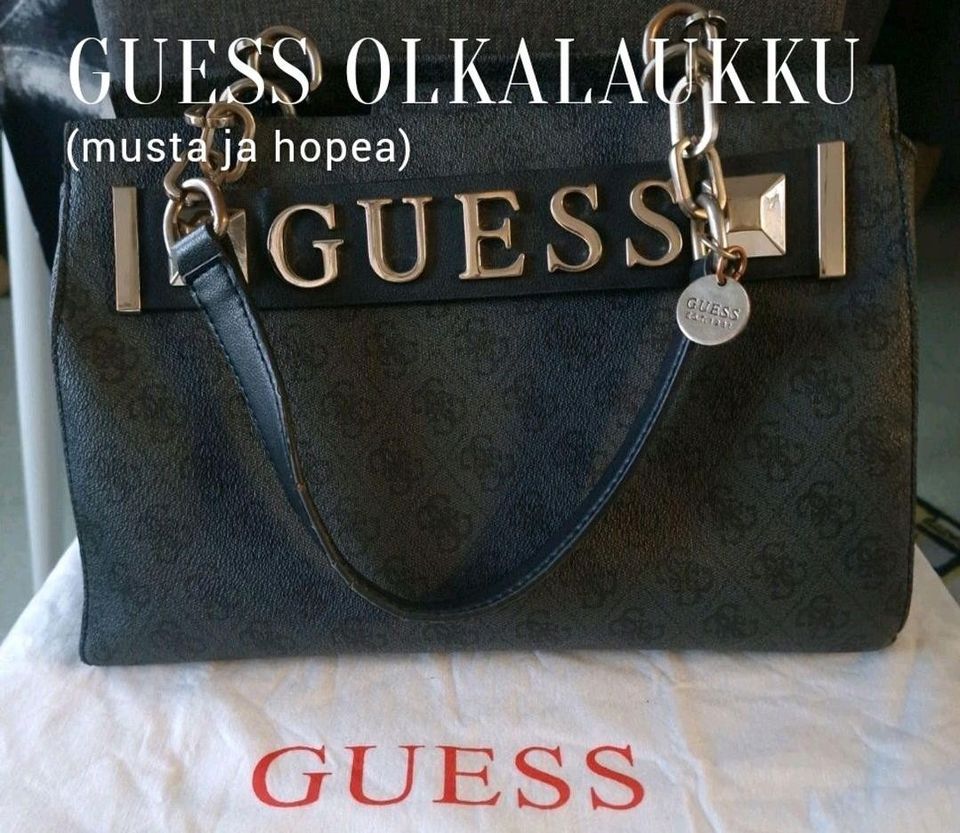 Guess olkalaukku (musta ja hopea)