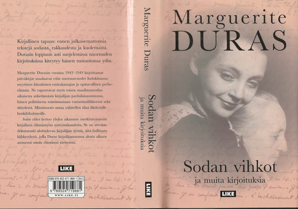 Marguerite Duras: Sodan vihkot ja muita kirjoituksia. Like 2008