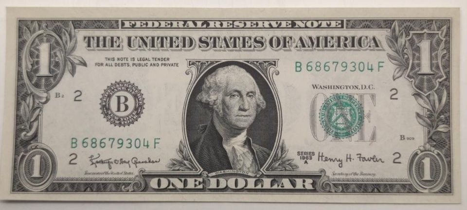 USA one dollar 1963A seteli