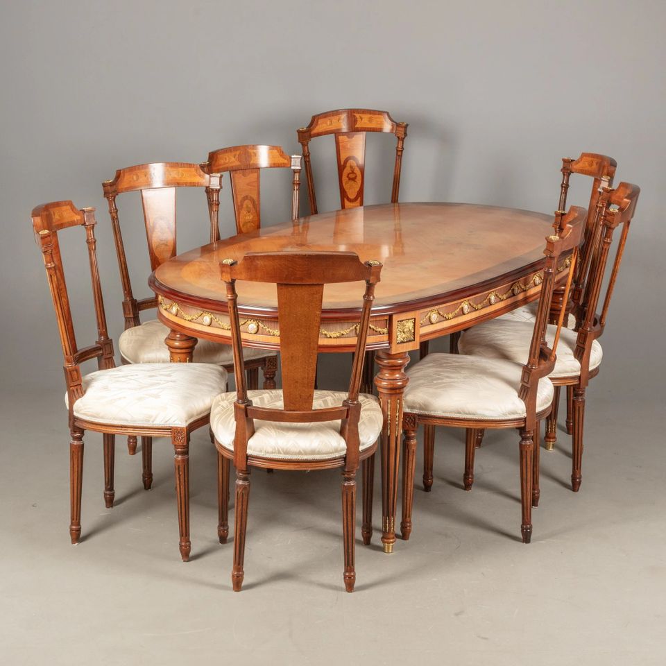 Marconi Arte- päytä ja 8 tuolia, Dining table & 8 chairs