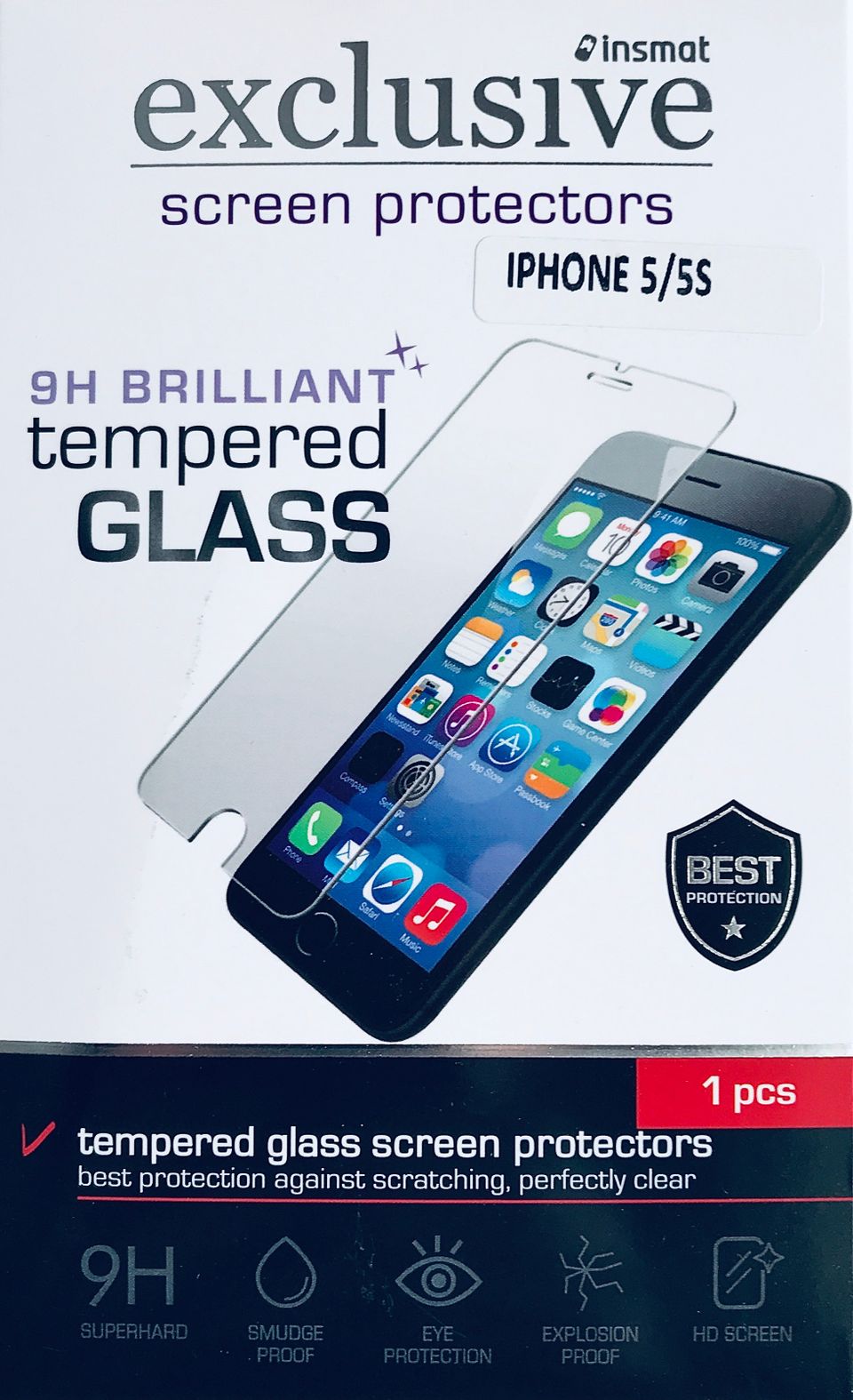 NÄYTÖNSUOJALASI - Apple iPhone 5 / 5S, Insmat Exclusive screen protector