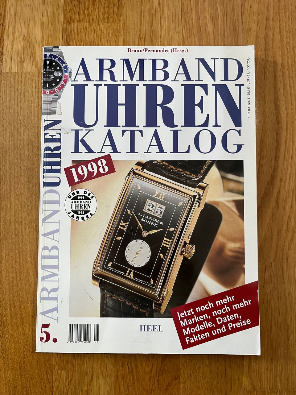 Kelloluettelo Armbanduhren Katalog (Wristwatch catalogue) 1998. Saksankielinen.