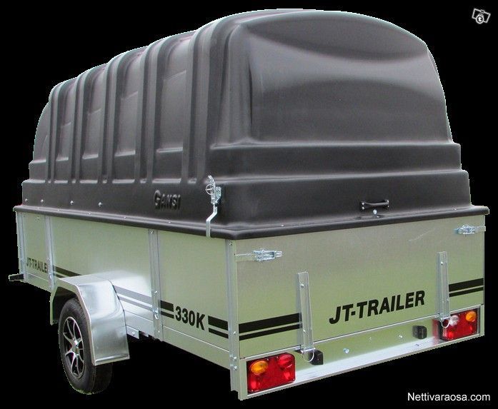Jt-trailer 330 kuomukärry 50cm laidoilla 3v takuu on varastossa