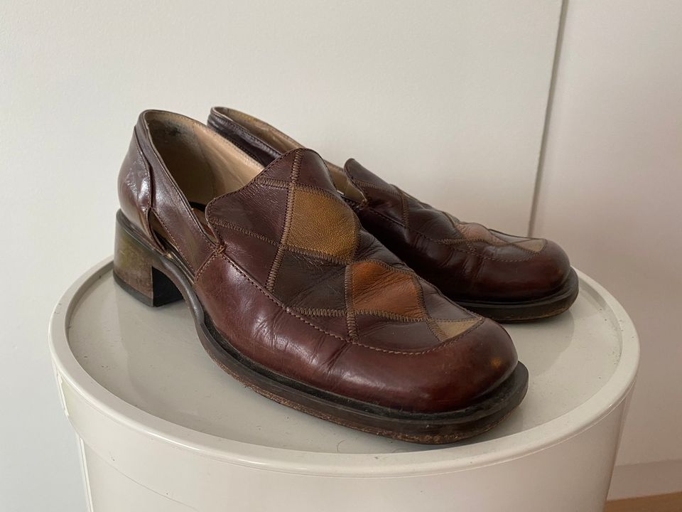 Vintage italialaiset nahka-loaferit, koko 38