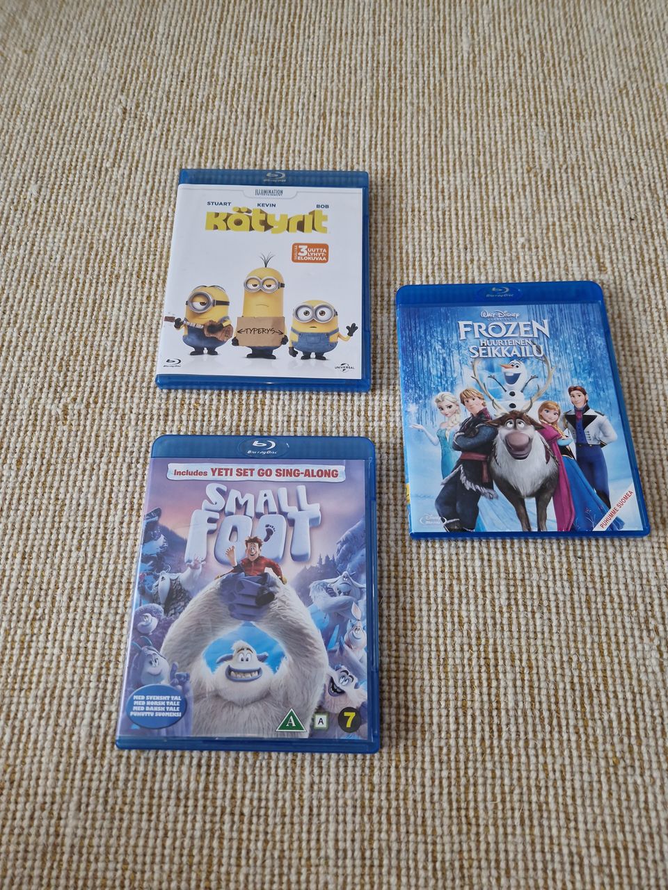 Blu-rayt Kätyrit, Frozen ja Small Foot