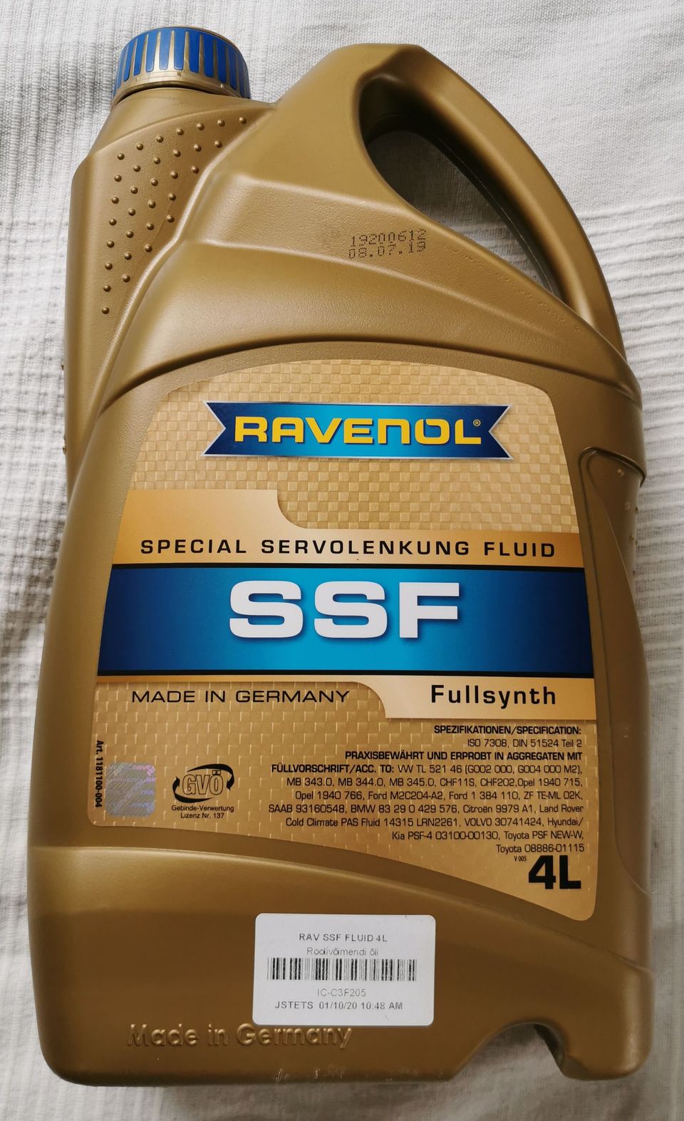 Hydrauliikkaöljy RAVENOL SSF 1181100-004-01-999