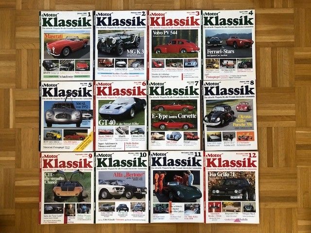 Motor Klassik lehti vuosikerta 1989, kaikki 12 numeroa