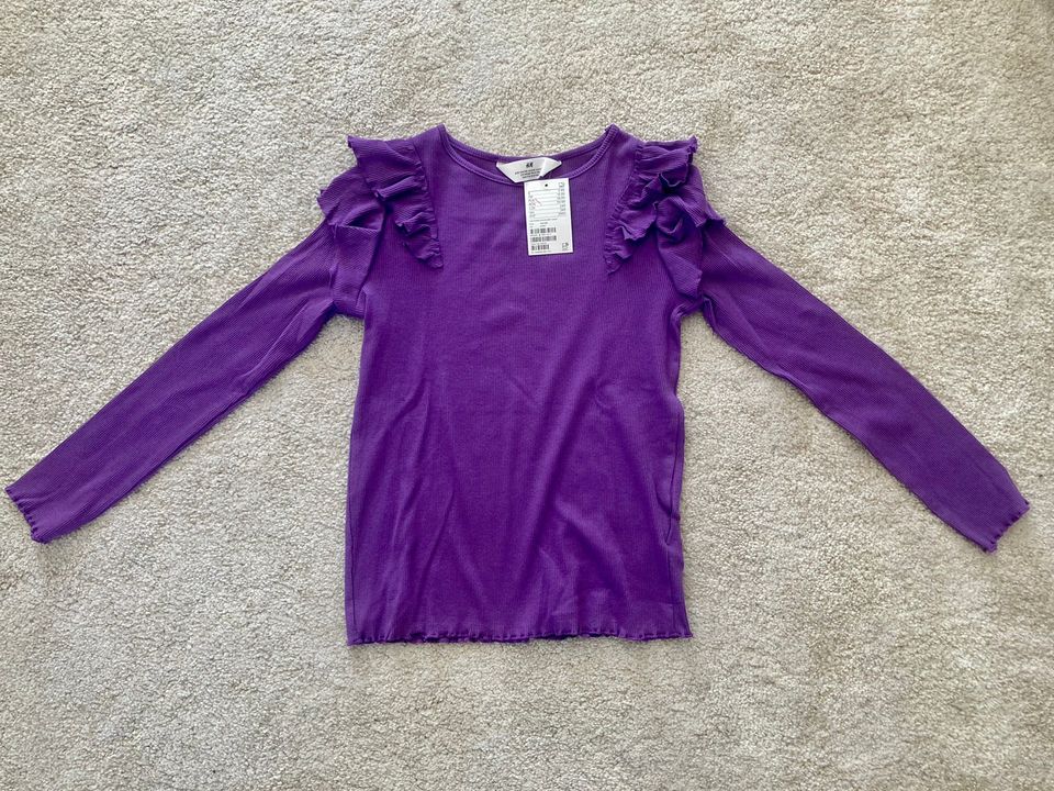 Uusi violetti ribbipaita H&M 134/140