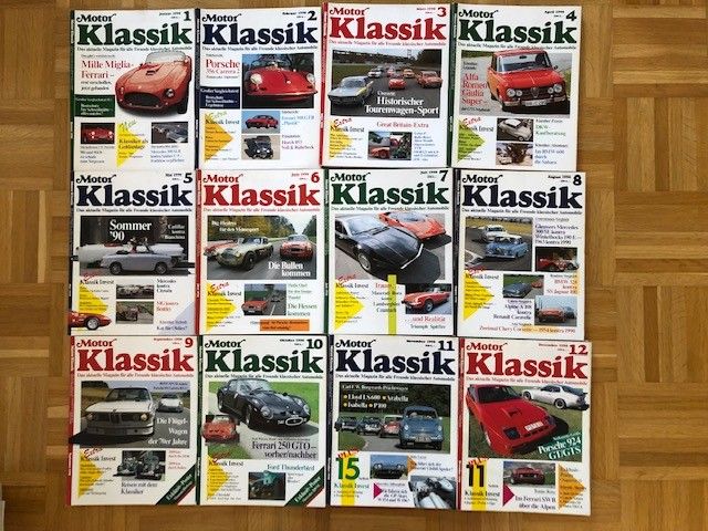 Motor Klassik lehti vuosikerta 1990, kaikki 12 numeroa
