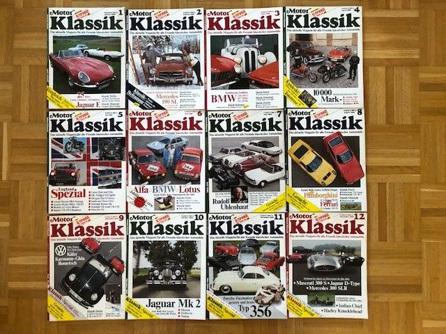 Motor Klassik lehti vuosikerta 1986, kaikki 12 numeroa