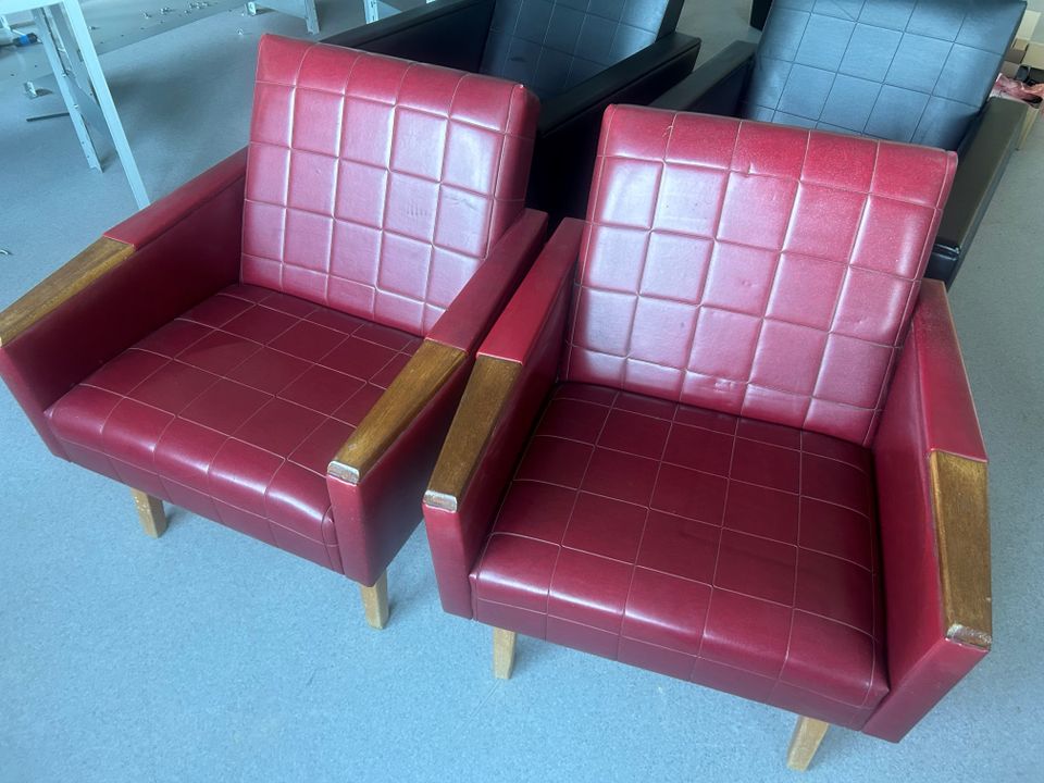 Asko Kerni vintage tuolit 1960 luvulta punainen