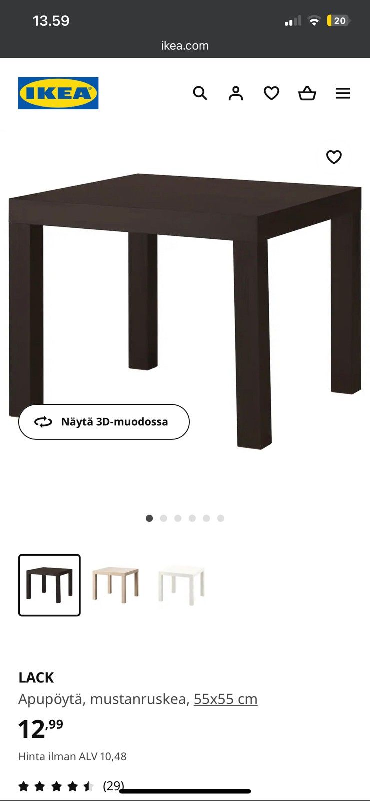 2kpl Ikean apupöytä/yöpöytä