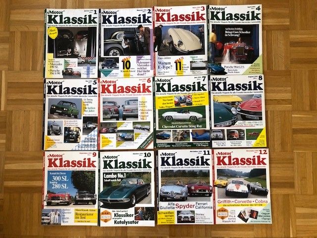 Motor Klassik lehti vuosikerta 1991, kaikki 12 numeroa