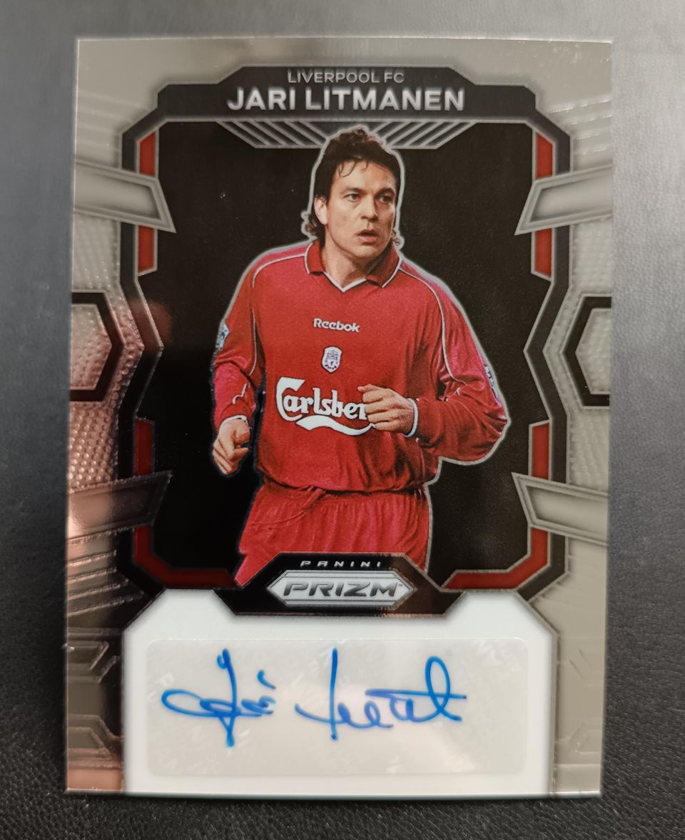 Jari Litmanen Panini Prizm nimmarikortti