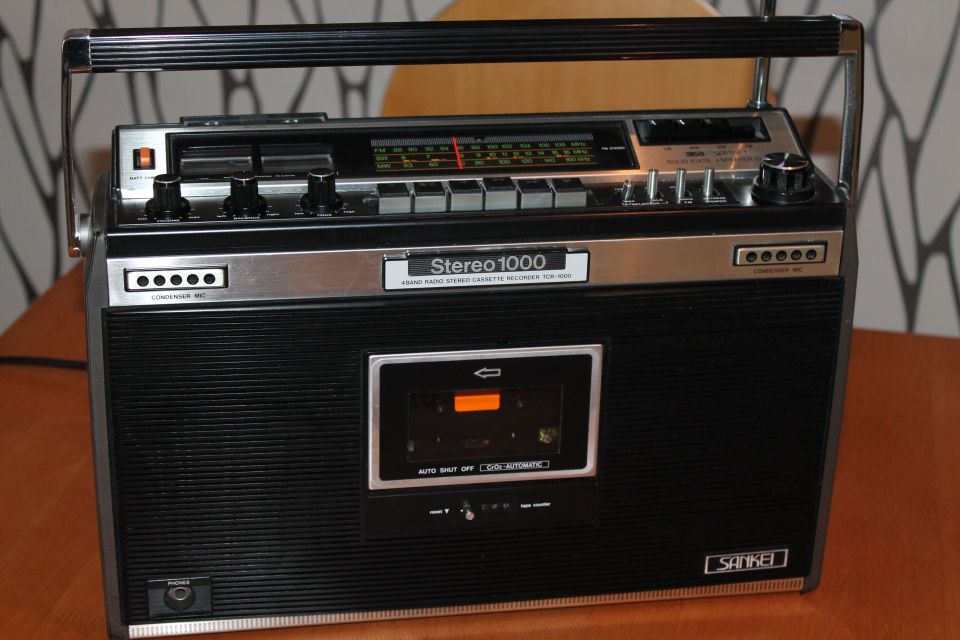 Matka radio kannettava 70-luku vintage ghettoblaster dekki ASA Suomi 40cm