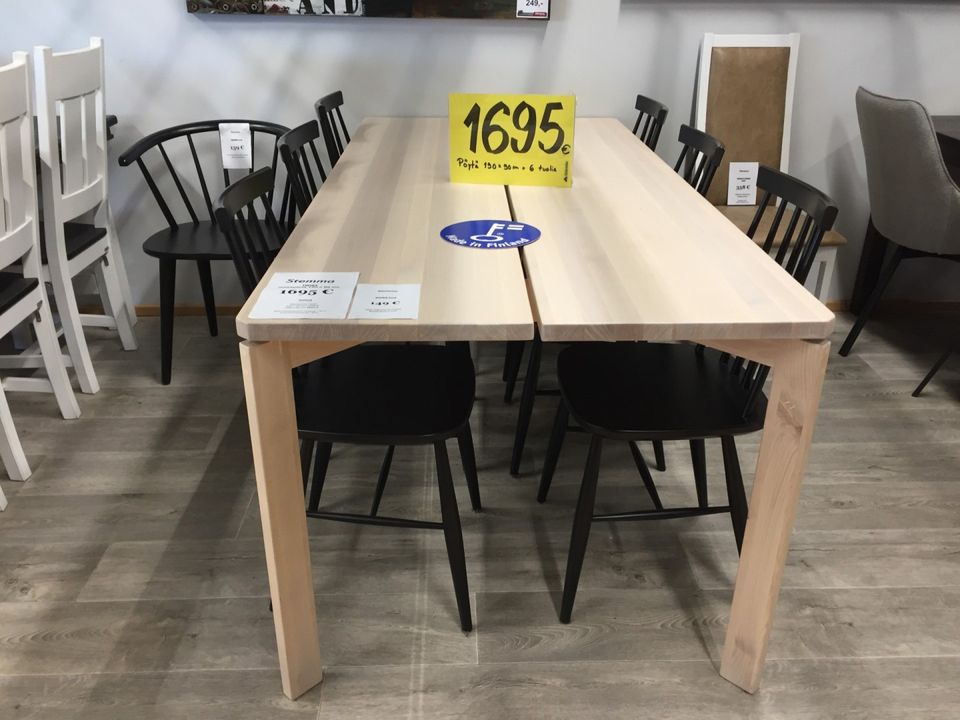 Twist ruokapöytä 190 x 90 cm + 6 tuolia