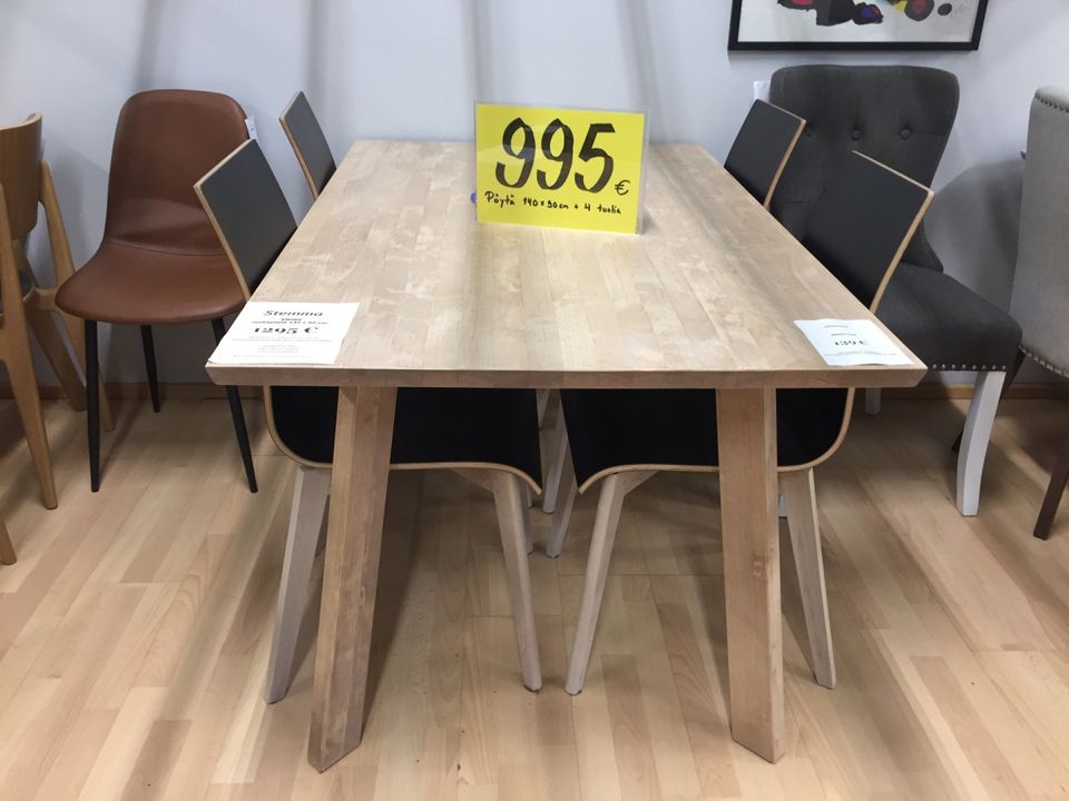 Swing ruokapöytä 140 x 90 cm + 4 tuolia