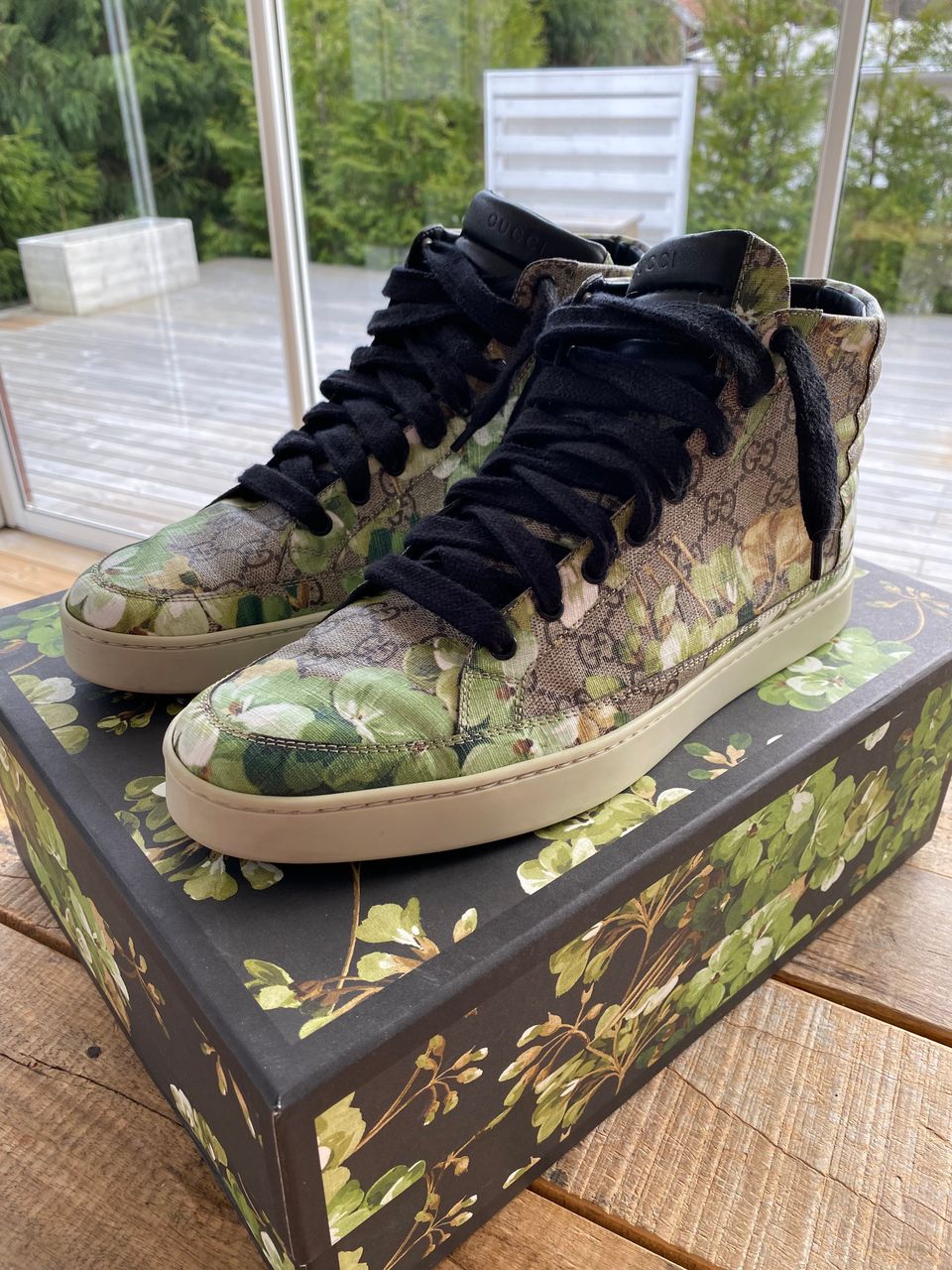 Gucci GG floral Pattern men high top trainers size 10,5