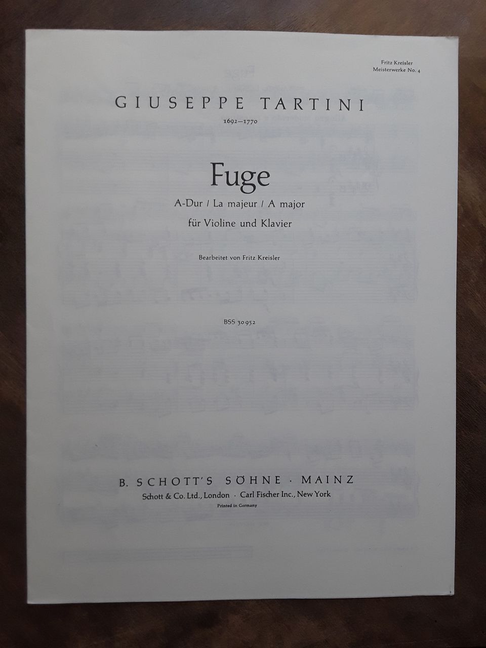 Nuotti: Tartini: Fuge A, viulu, piano