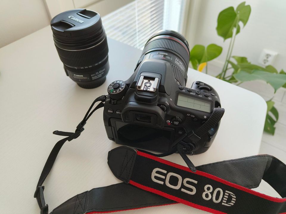 Canon EOS 80D + Canon-objektiiveja