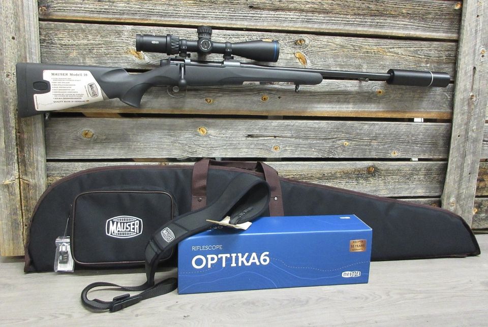 Mauser M18 308win tai 6,5CRM Full paketti Meopta 3-18x50 + RCC vaimennin TARJOUS