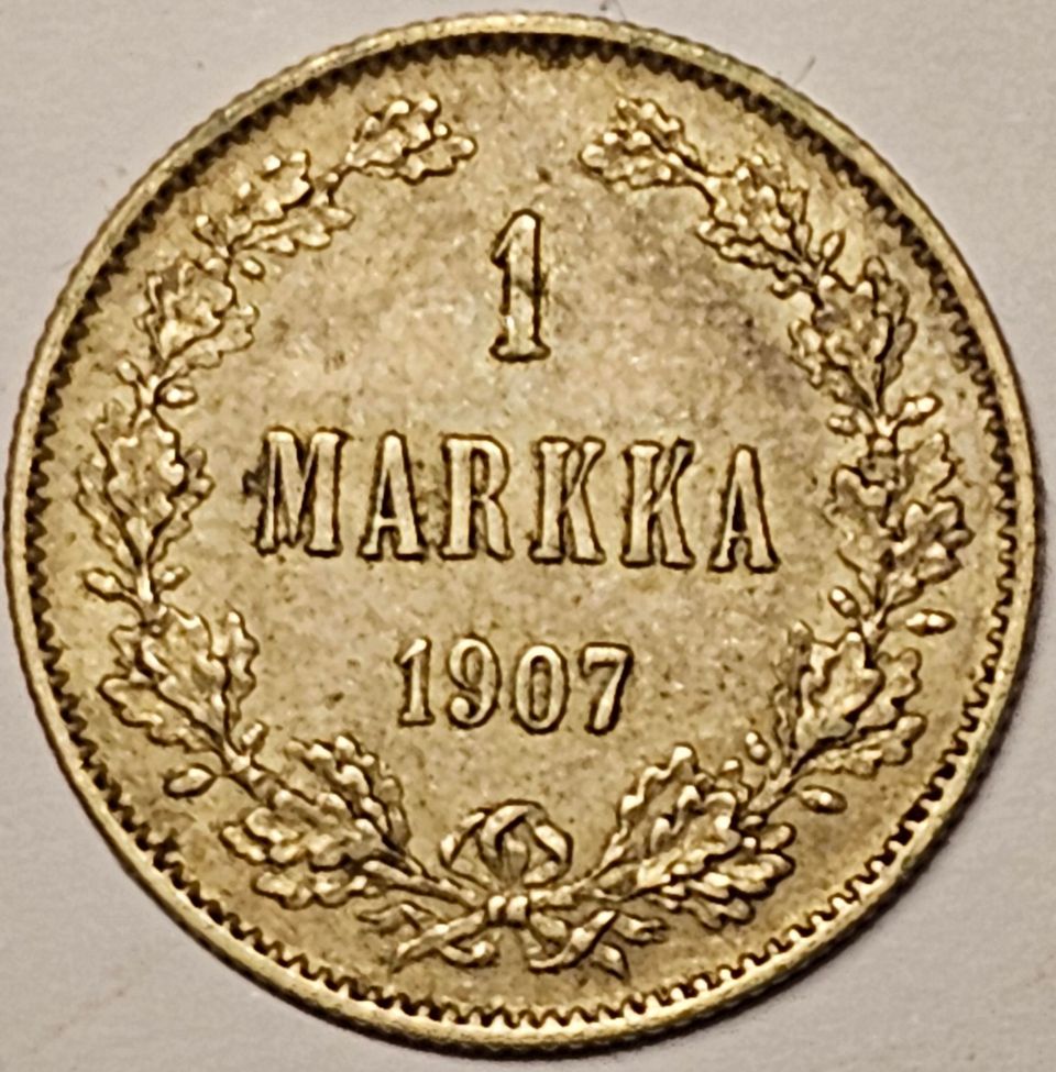 1 markka vuodelta 1907