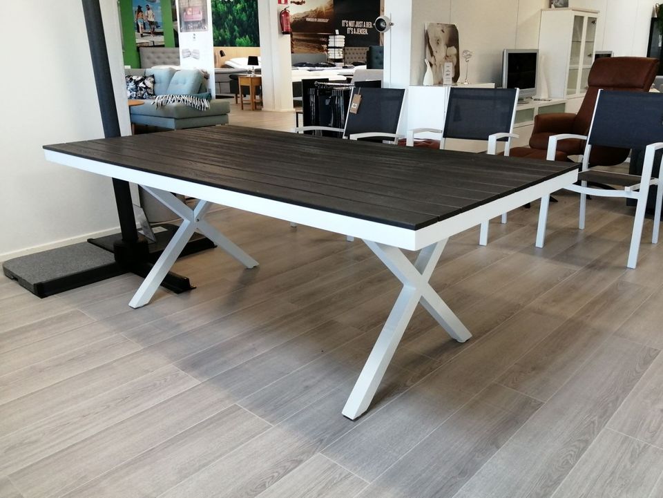 Leone pöytä 200x100 cm, valk/harm