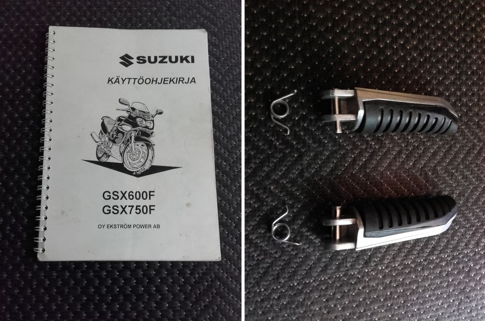 Suzuki GSX600F / GSX750F jalkatapit + ohjekirja