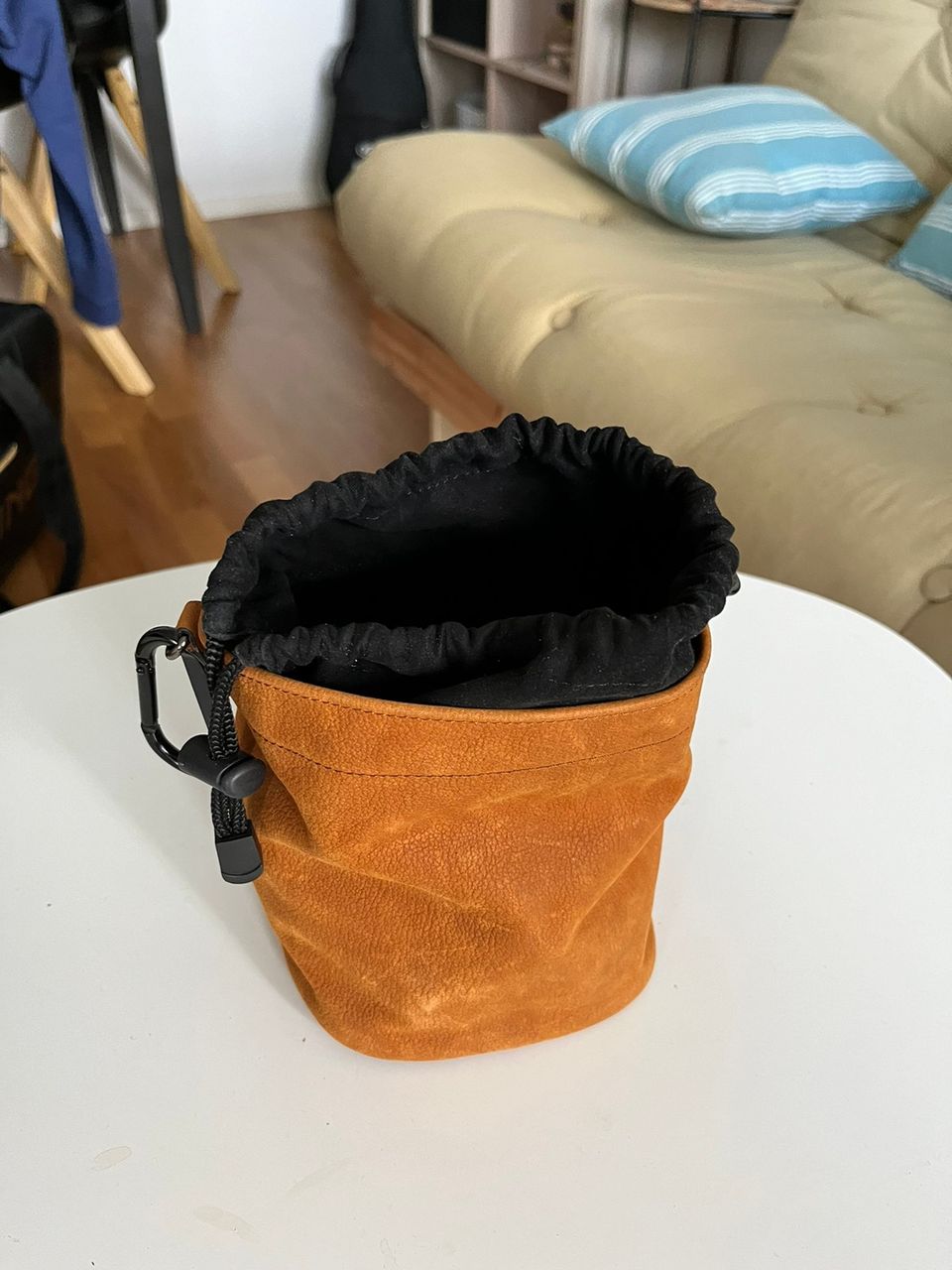 Genuine leather compact camera bag