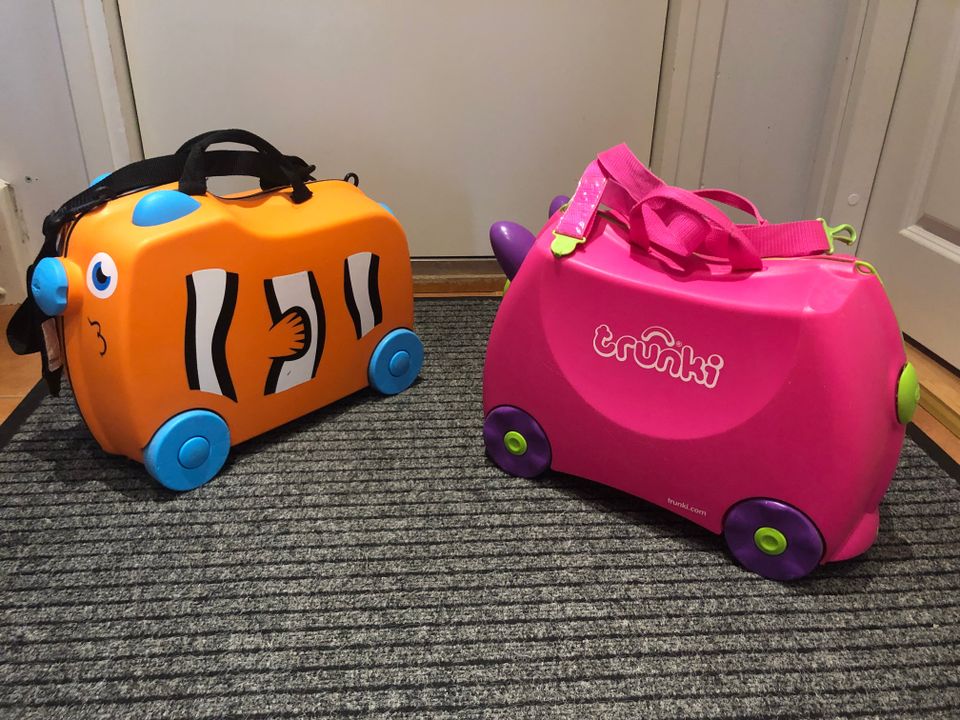 Lasten matkalaukku, istuttava (oranssi myyty)
