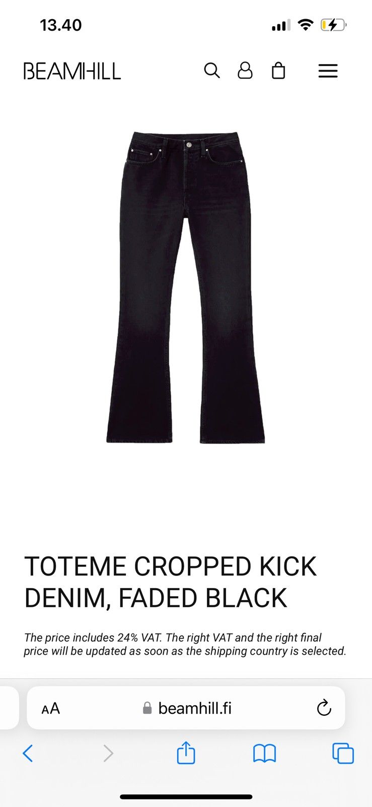 Toteme Cropped Kick Denim